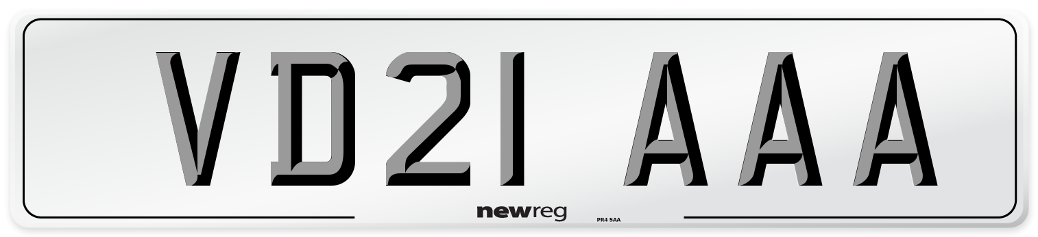 VD21 AAA Number Plate from New Reg